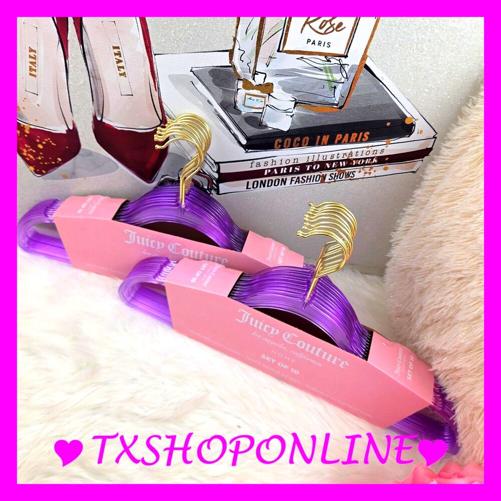 💗👗{Juicy Couture } 2 Pack of 10 purple hangers👗💗NEW